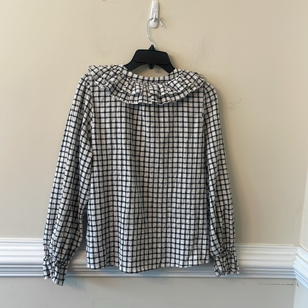 Maeve Ruffled Plaid Buttondown - Picture 6 of 6